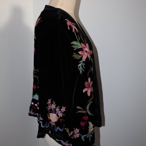 NWT Johnny Was 3J Workshop Biya JWLA Embroidered Velvet Bolero Amarylla Jacket - Picture 5 of 8